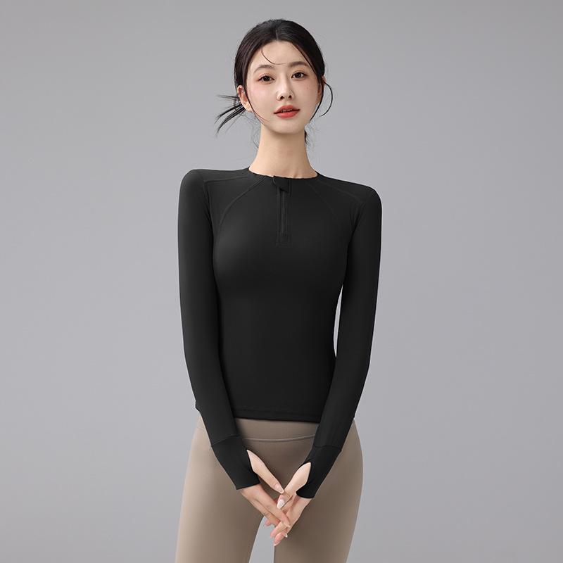 Women's Slim Fit Long Sleeve Sports Top - Autumn/Winter Yoga Running Wear