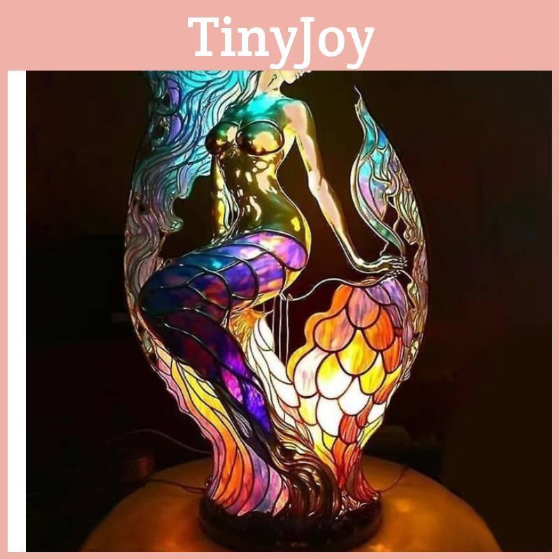 Colored Resin Vintage Mermaid Table Lamp For Daily Home Decorations Gifts And
