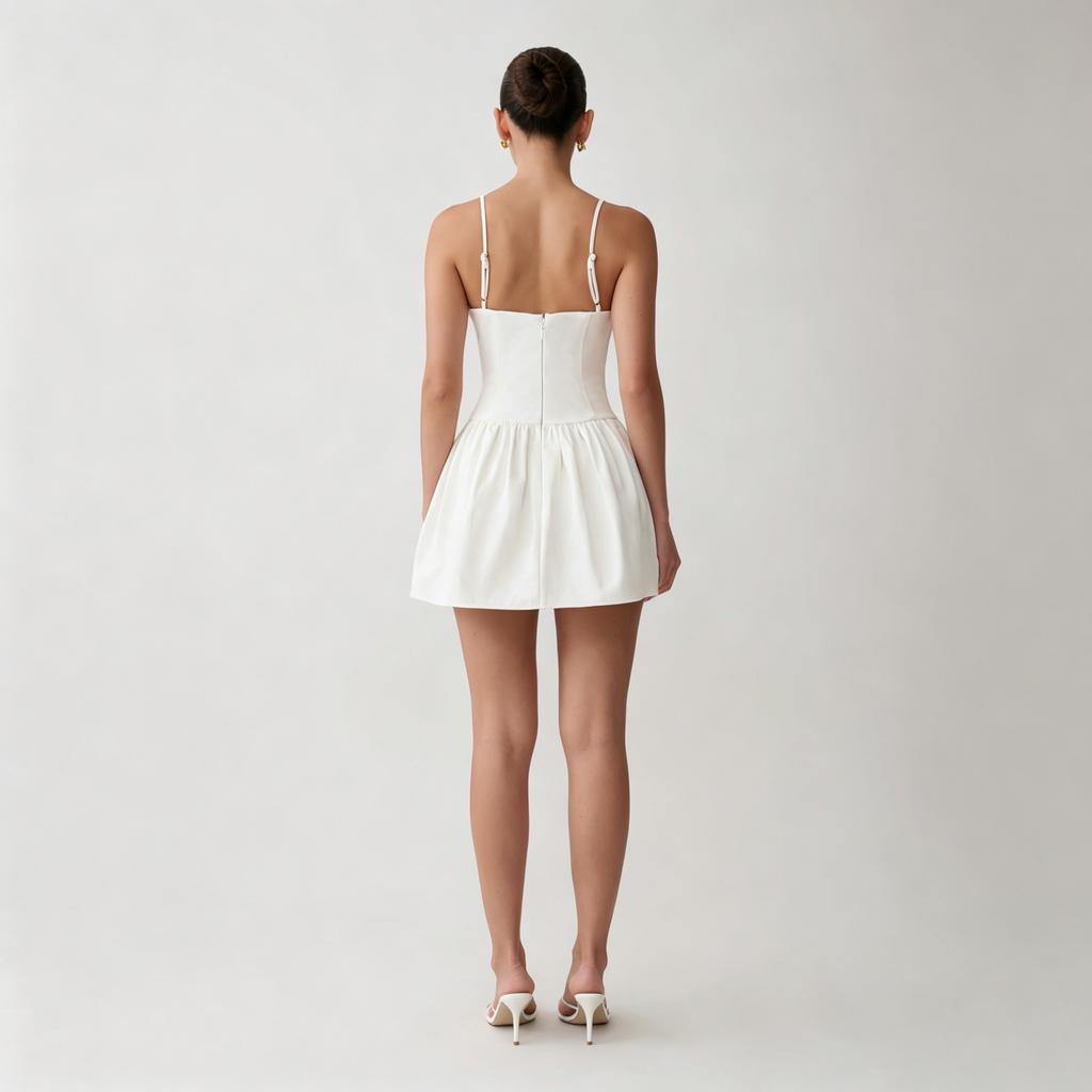 European and American style new women's clothing solid color suspender short skirt sexy casual backless waist European and American dress wholesale