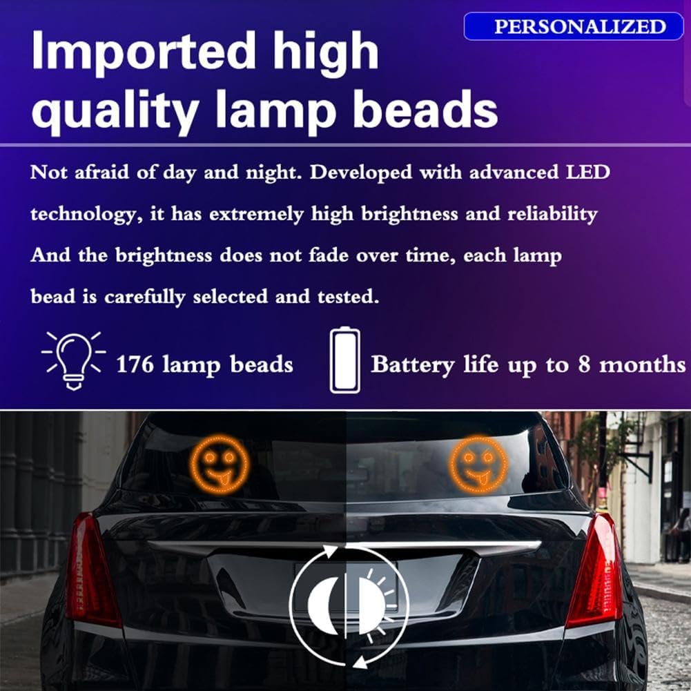 Car Mounted LED Fun Expression Light Smiling Face Light Rear Window Multifunctional Warning Gesture Light Handheld Gesture Light