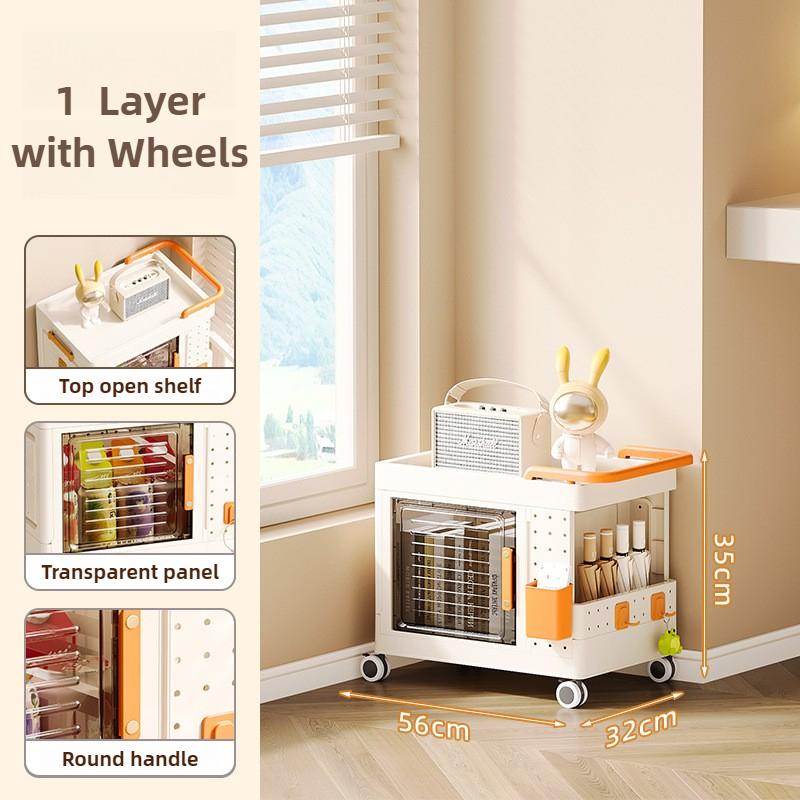 

Movable Storage Boxes Living Room Multifunctional Storage Bins Large Capacity Foldable Organize Box with Wheels Home Accessories