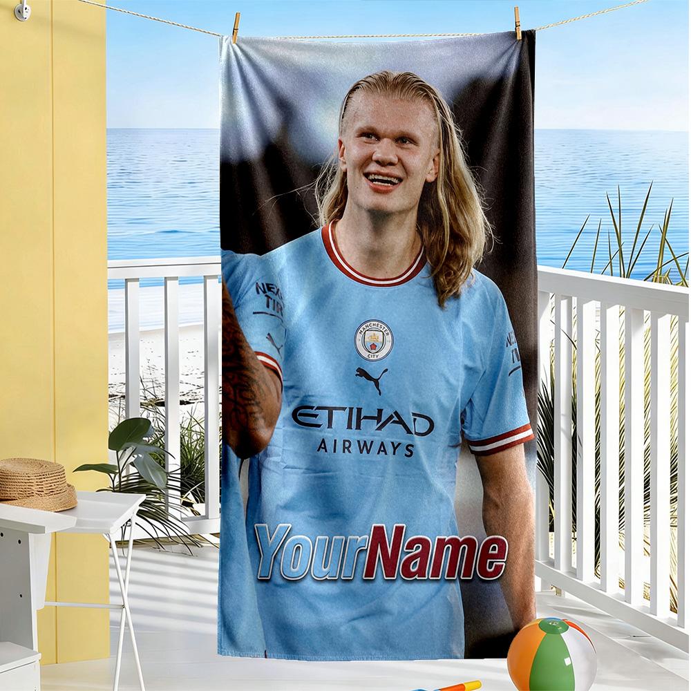 Haaland Customizable Name Beach Towel Quick-Dry Soft Microfiber Suitable for Sports Travel Swimming Yoga Bathroom Beach And Pool