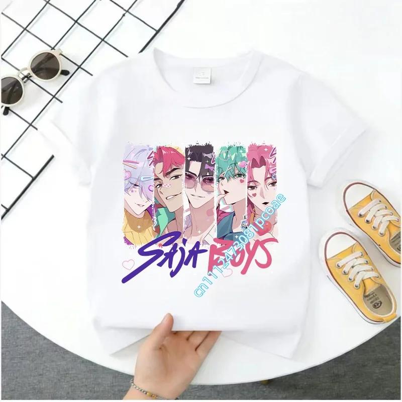 2026 New  K-POP Saja Boys Print Short-Sleeved Spring Summer Clothing for Boys and Girls Cute Polyester T-shirt for Boys and Girls