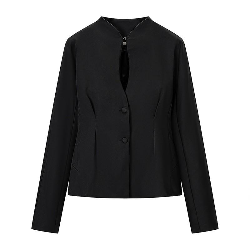 2026 Womens Elegant Slim Fit Long Sleeve Blazer Hollow Out Office Work Coat