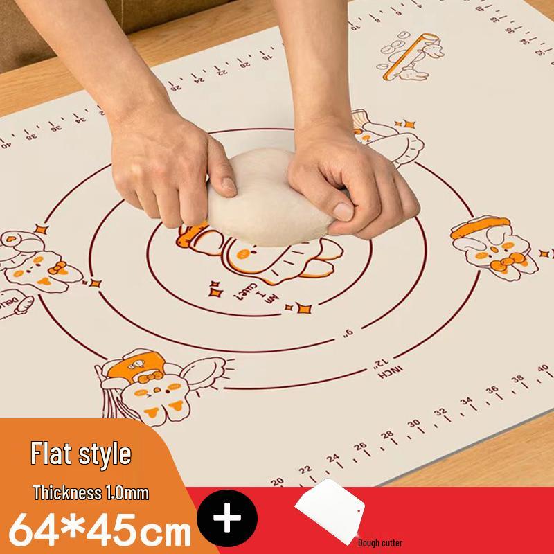 Non-Slip Food-Grade Silicone Kneading Mat and Rolling Pin Mat for Baking and Dining