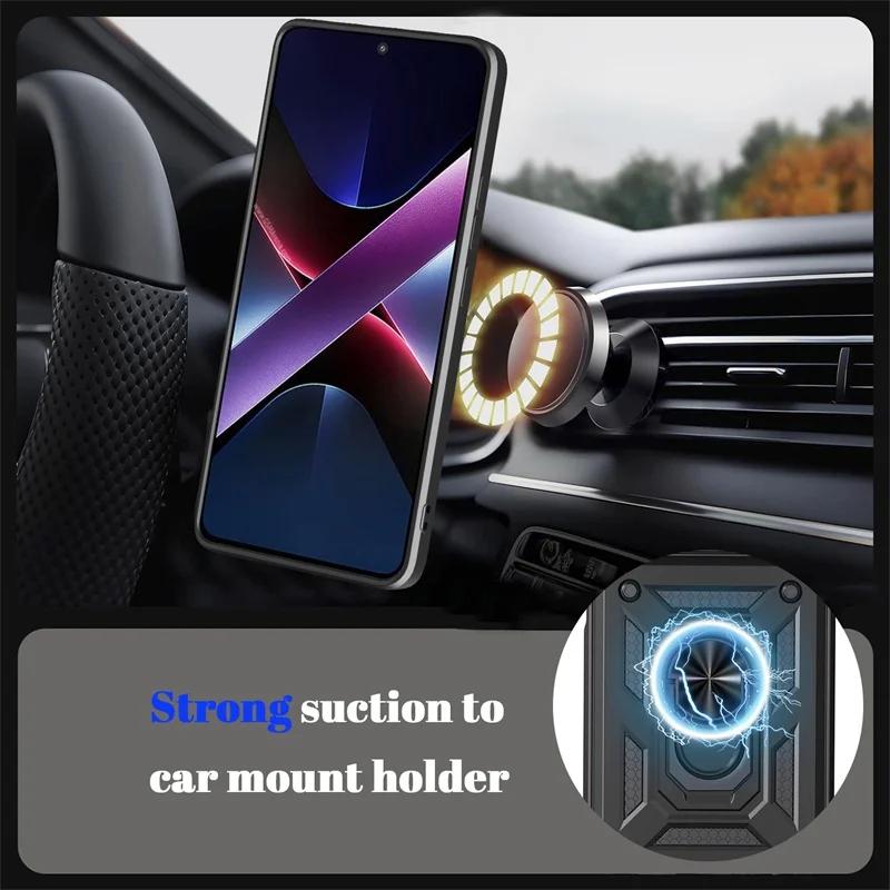 Funda For Xiaomi Poco X8 Pro 5G Case Armor Slide Lens Protector Ring Stand Back Cover For Pocco Poko Little X8Pro PocoX8pro Capa
