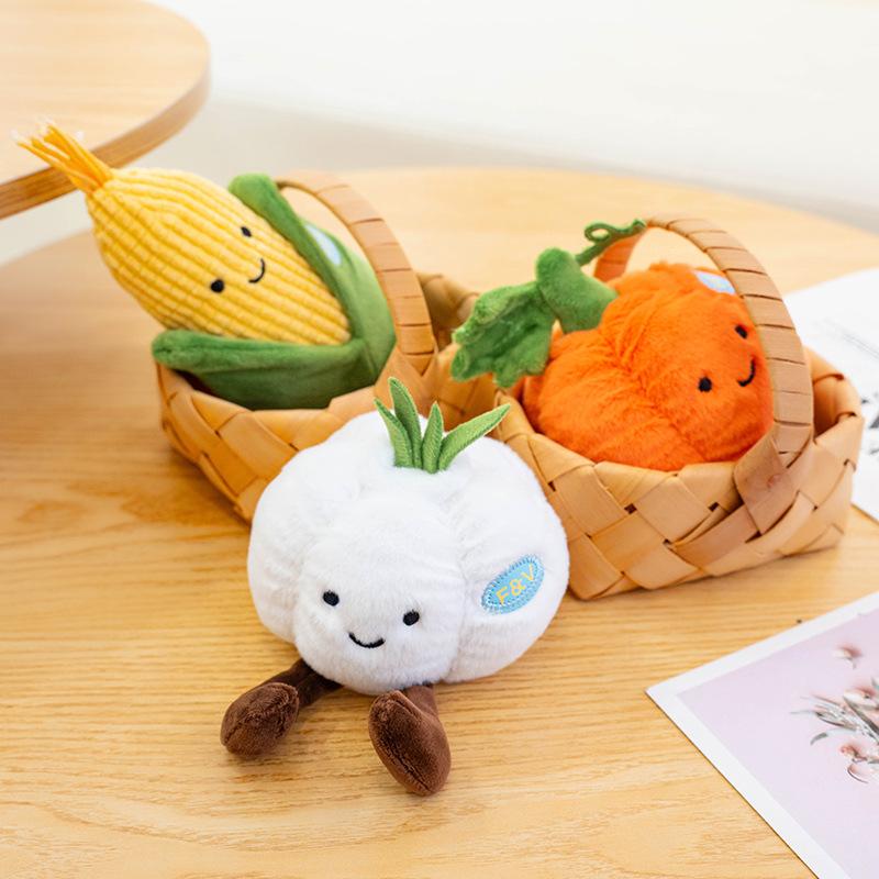 Fun Simulated Mushroom Plush Toy Cute Vegetable Table with Ornaments Carrot Corn Doll Children's Gift