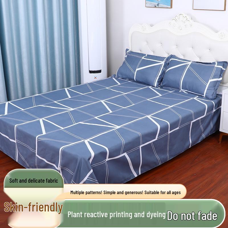 Cotton Dormitory Bedding Set: 3-Piece Quilt Cover and Single Sheet for Student Single Bed.