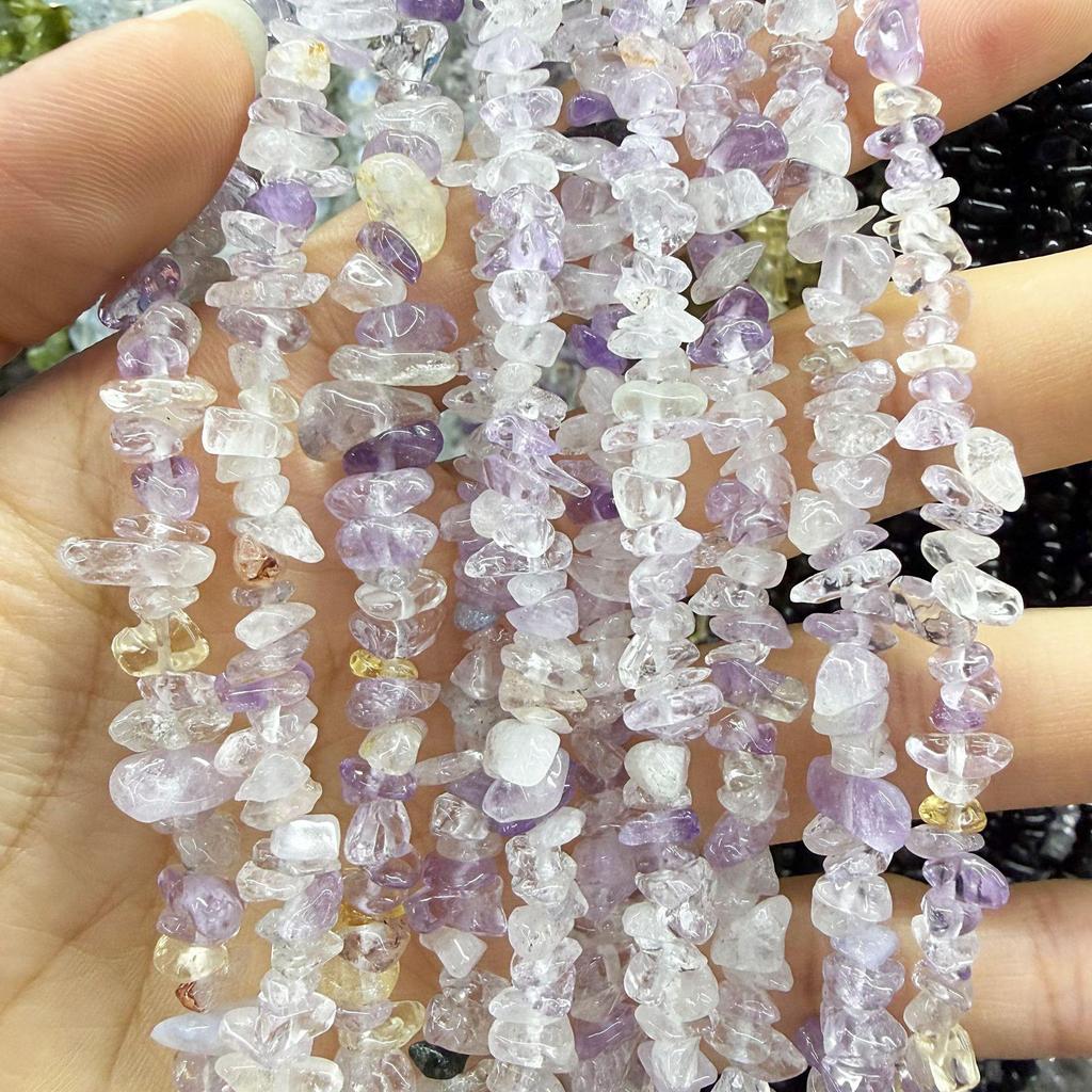 3-5mm Natural Crystal Agate Crushed Stone Beads, Irregular DIY Jewelry Accessories, Loose with Hole