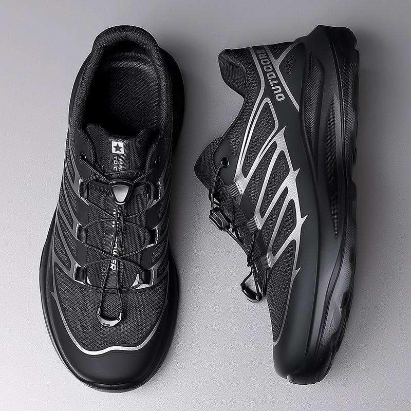Mode Freizeitwandern Herren Wanderschuhe Rutschfeste Outdoor-Sneaker Schnürung Laufende Mesh-Schuhe Rutschfeste Herren Freizeit-Schuhe Weiche Sneaker