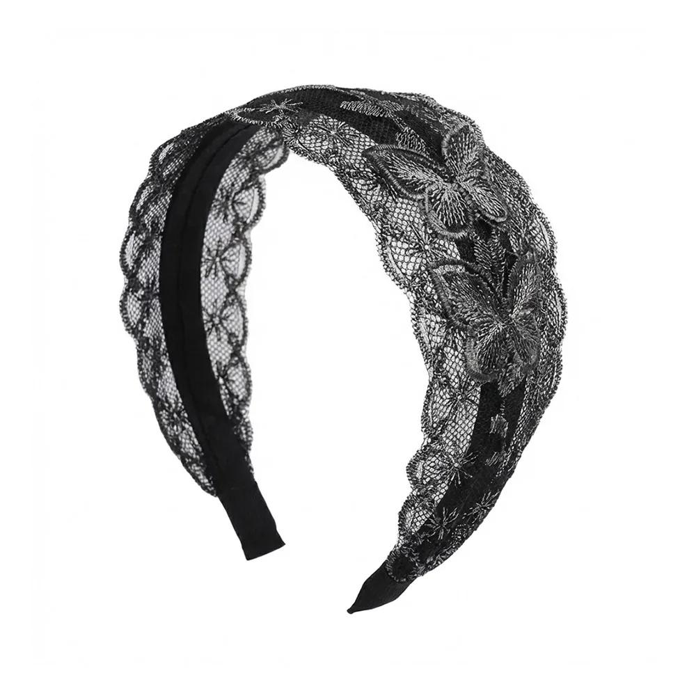 Fashion Vintage Lace Hair Hoop Anti Slip Hollow Lace Hairband Head Wrap Hair Accessories Elegant Women's Wide Headband Daily Use