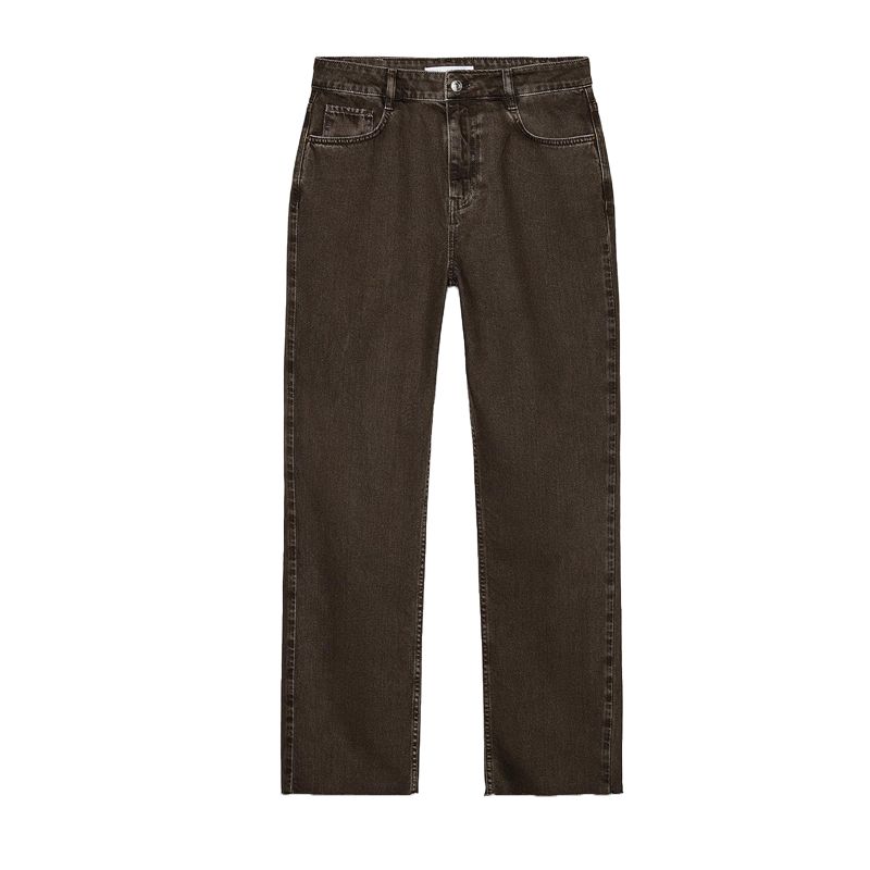 Spring New Women's Clothing Metal Button Decoration Multi-Color Selection Straight High Waist Casual Denim 6164059