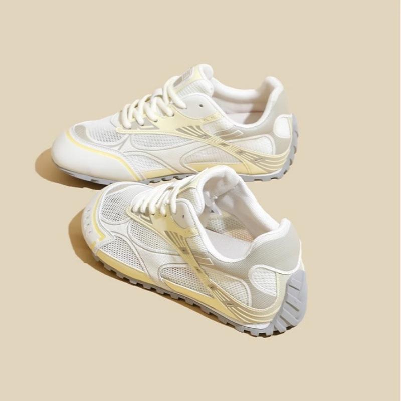 Leather Mesh Breathable Forrest Gump Shoes Women's 2025 Summer New Soft Sole Inner Height Increase Versatile Net Shoes Ballet Training Shoes