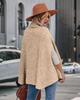 2025 Autumn/Winter Women's High Neck Loose Fashion Cape Sweater - Solid Color