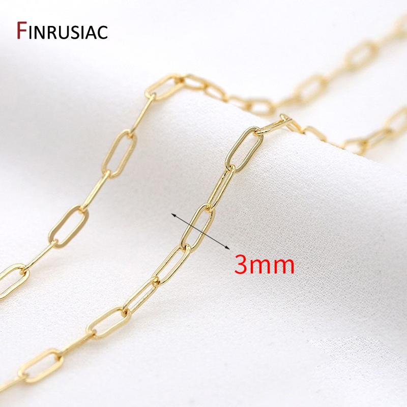 Multi Styles 14K Gold Plated Brass Necklace Chain Bulk for Jewelry Making Findings,DIY Jewelry Making Components Wholesale