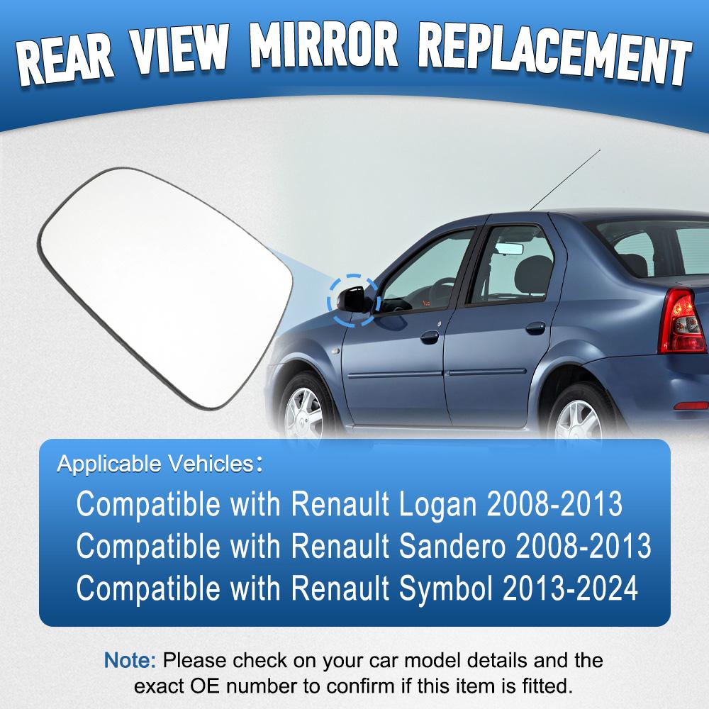 

Left/Right Side Heated Wing Mirror Glass Rearview Mirror for Renault Logan 2008-2013 European Version Sandero 2008-2013