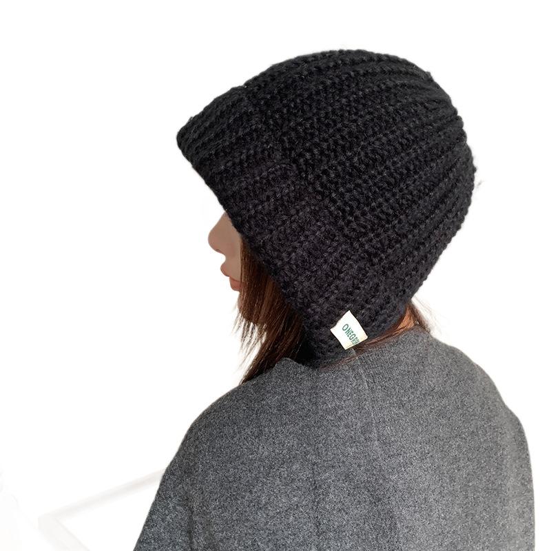 Balaclava hat big head circumference thickened knitted hat children's winter cold-proof thunder hat warm ear protective wool hat