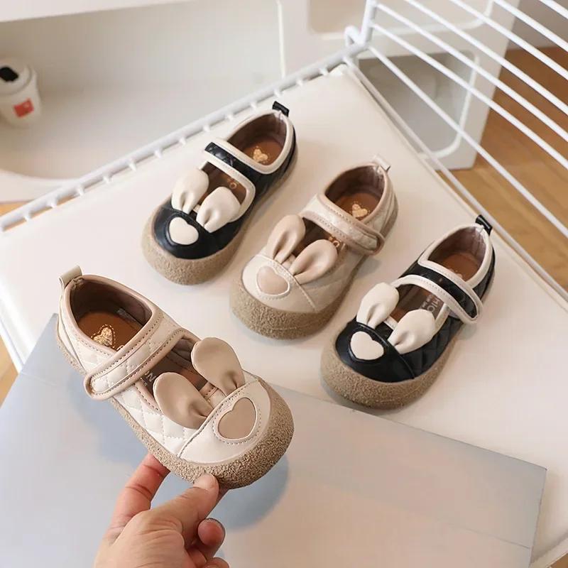 Kids Sneakers Spring Girl Princess Fashion Bunny Ear Single Shoes Cute Casual Canvas Shoes Kid Flats Shoes