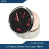 KUS 52mm Car Boat Universal 0-5V Fuel Level Gauge Meter Waterproof with Red and Yellow Backlight for Motorcycle Yacht