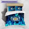 Set Lenzuola Stampa Leeds United Football 3 Pezzi, Comodo Set Copripiumino per Camera da Letto Amico della Pelle