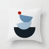 Blue Nordic Style Pillow Cover Geometric Stripe Double-Sided Sofa Window Guest Home Pillow Case Square Shape Pp Cotton