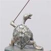 Zinc Alloy Kung Fu Turtle Incense Holder Detailed Carving Retro Design For Home Decor Meditation Desktop Ornament