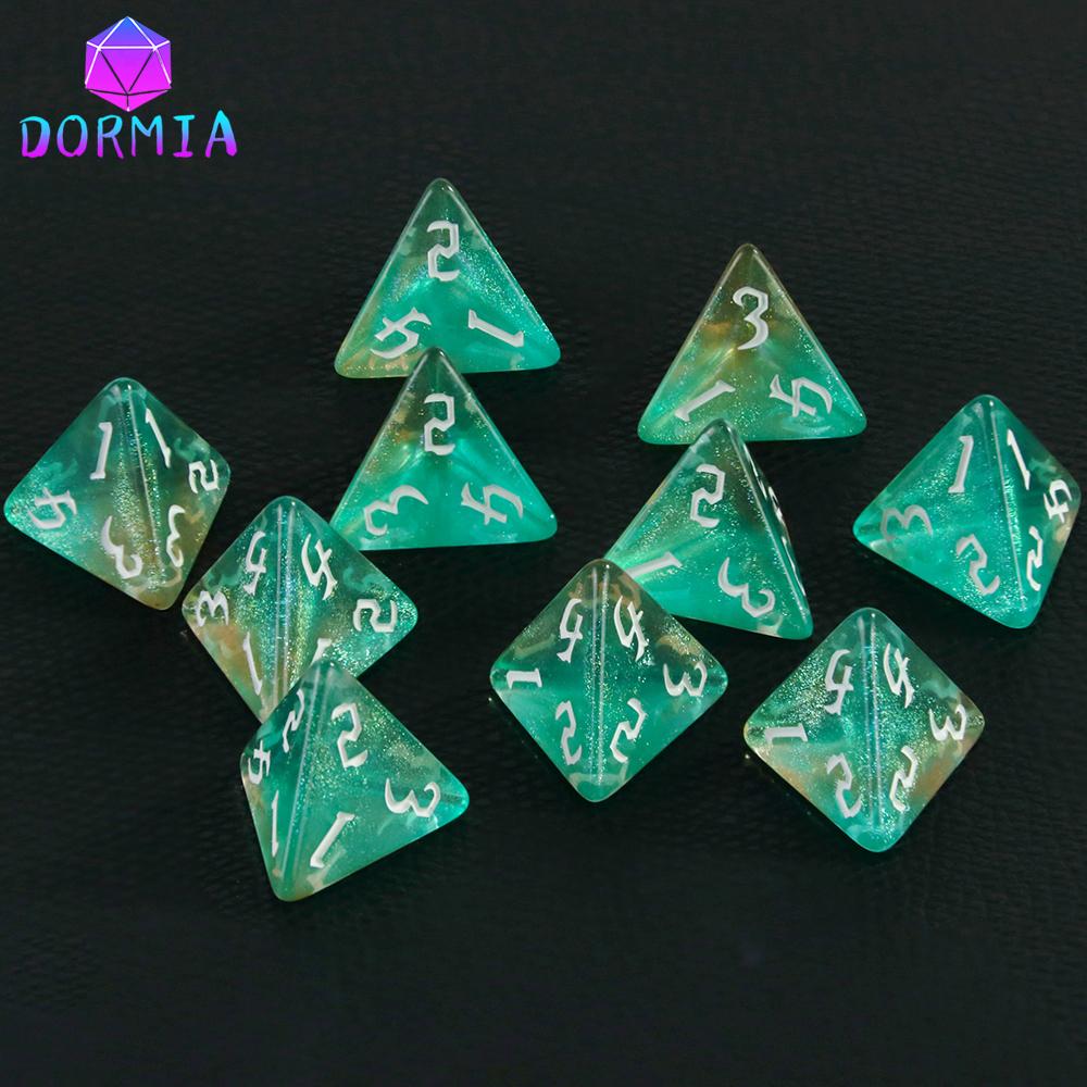 

D4 разноцветные многогранные игральные кости высокого качества, 4-сторонние красочные блестящие игральные кости для обучения математике, настольных игр