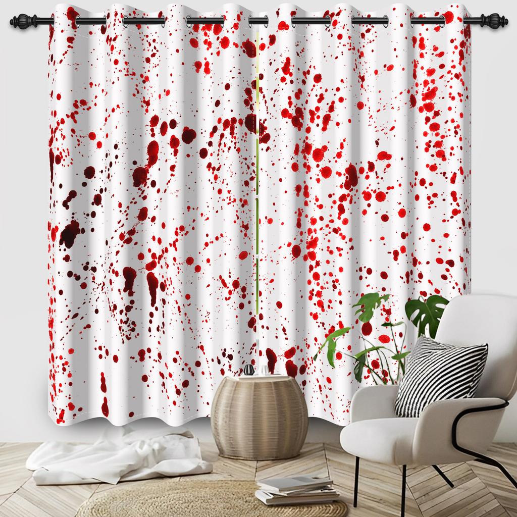 Halloween Castle Blackout Curtains Horror Theme Halloween Eve Home Decor Window Grommet Curtains with Blackout Layer Set of 2