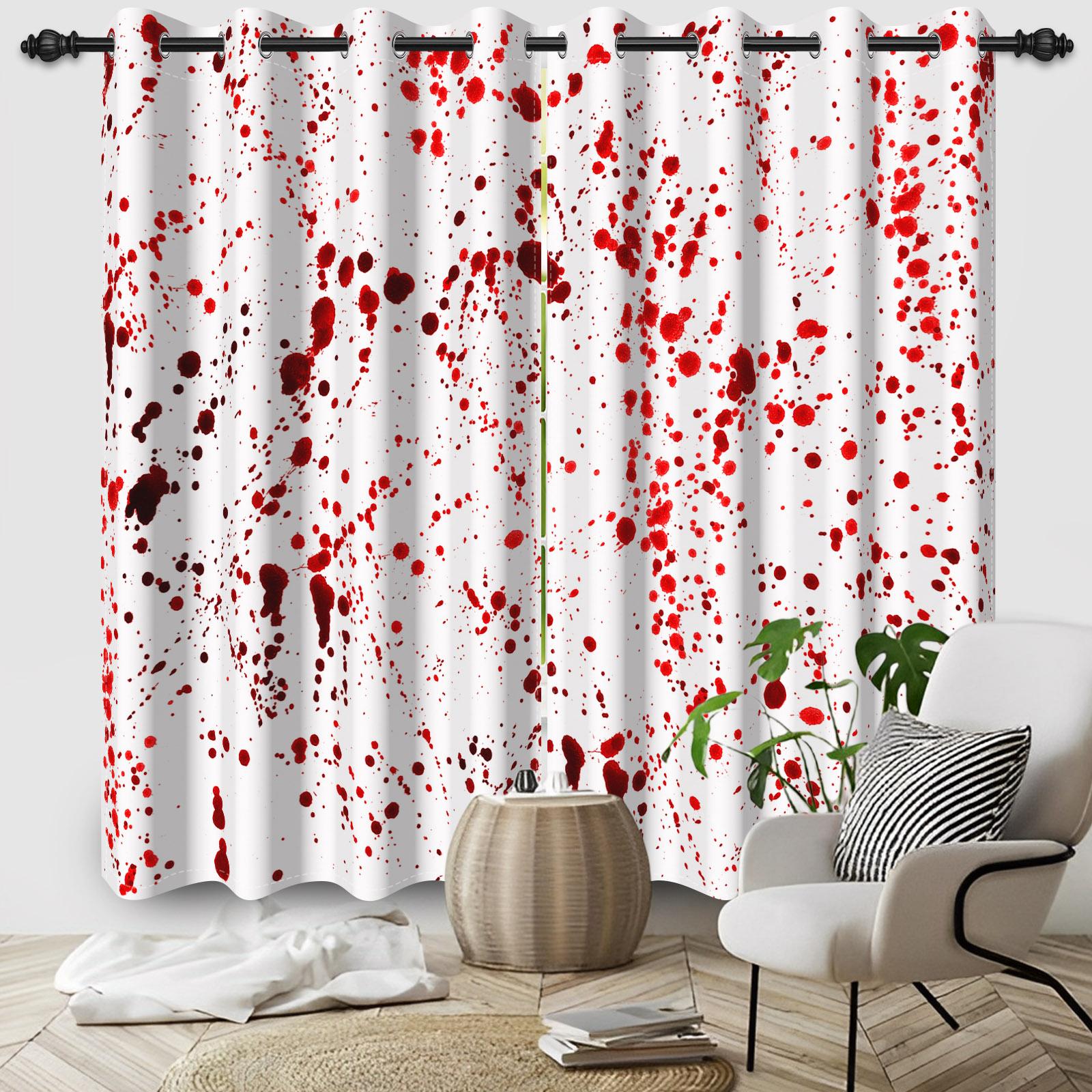 

Хэллоуинский замок Блэкаут шторы Тема ужасов Хэллоуин Вечер Домашний декор Оконные шторы на люверсах с блэкаут слоем Набор из 2 штук 50x130cm 2pcs&Grommet Top