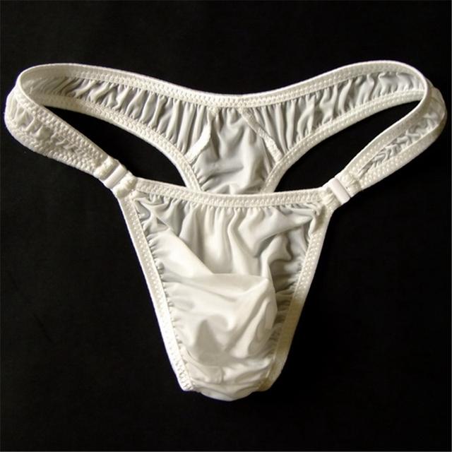 2019 Hot M/L/XL Translucent Mens Nylon Thongs Men Sexy Button Bikini Briefs Gay G-string/Jocks/Tanga/T-back Gay Underwear
