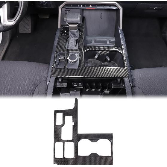 Aunginsy Car Central Control Gear Shift Panel Cover Cup Holder Trim Fit Toyot@a Tundra/Sequoia 2022-2025 Car Gear Shifter Console Anti-Scratch Panel