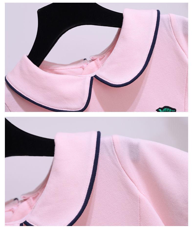 Dívčí letní šaty princeznovského stylu ve stylu vysoké školy s panenkovým límečkem