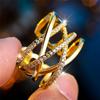 Cute Female Cross Infinity Adjustable Ring Copper Color Open Wedding Jewelry For Women