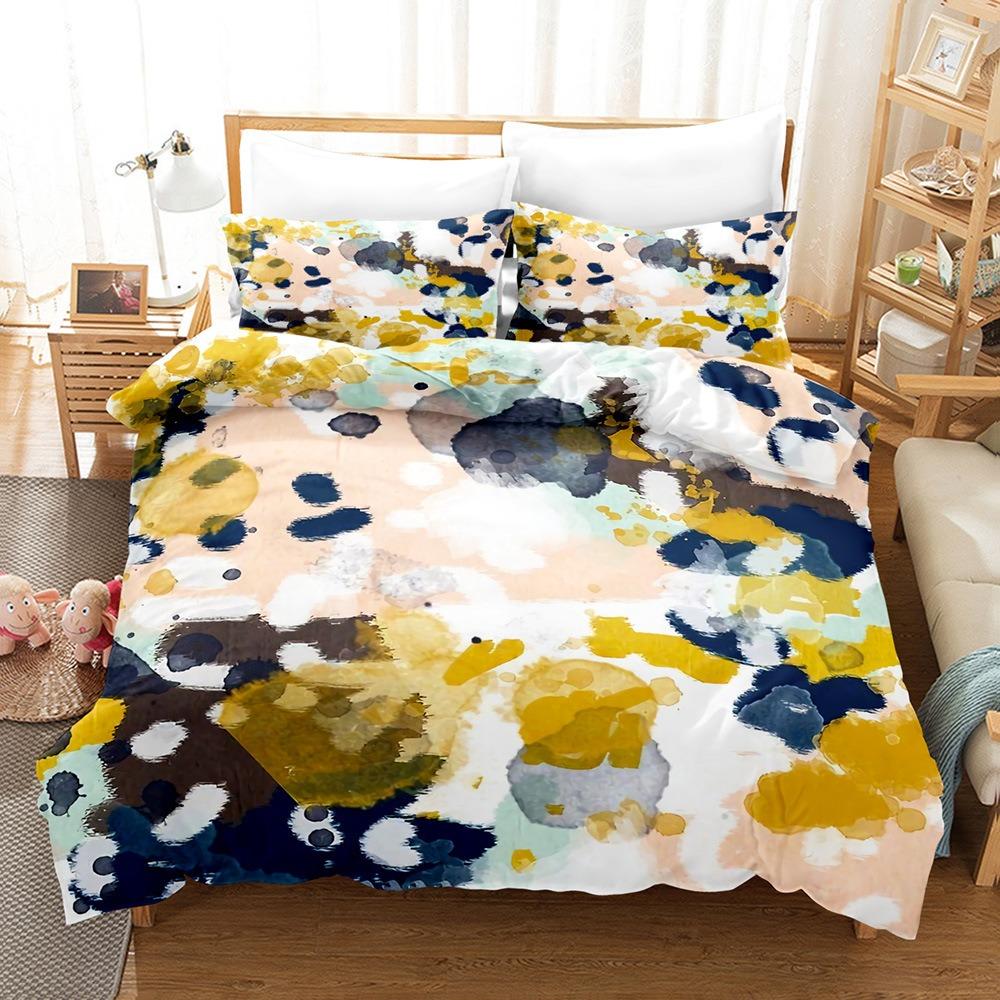 Art Pattern Bedding Sets Comforter Quilt Bed Cover Duvet Cover Pillow Case 2-3 Pieces Sets Kids Adult Size Home Decoration