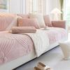 Velvet Short Plush Sofa Cushion Embossed Design Non-slip Cushion Towel Machine Washable Home Decor Slipcover
