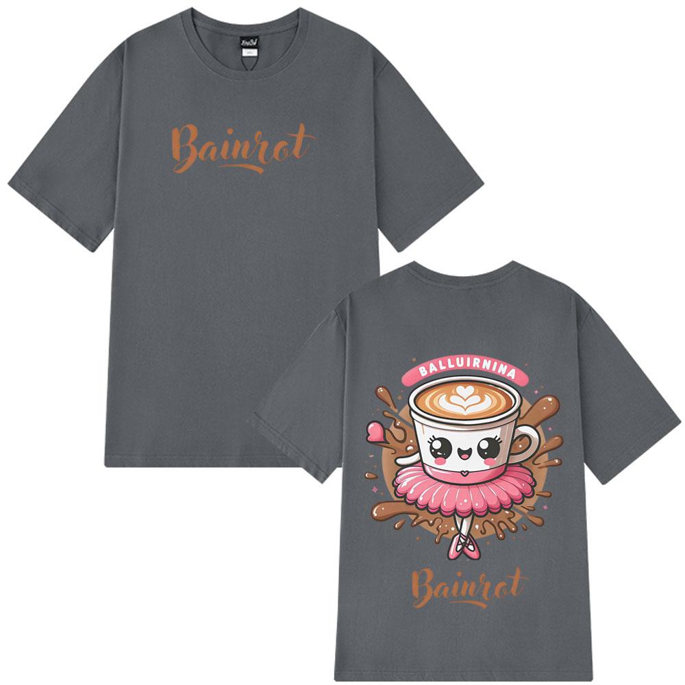 2025 Summer Funny Ballerina Capuchina Tees Ballerina Capuchina Brainrot Meme 100% Pure Cotton Printed T-shirt Unisex T-shirts