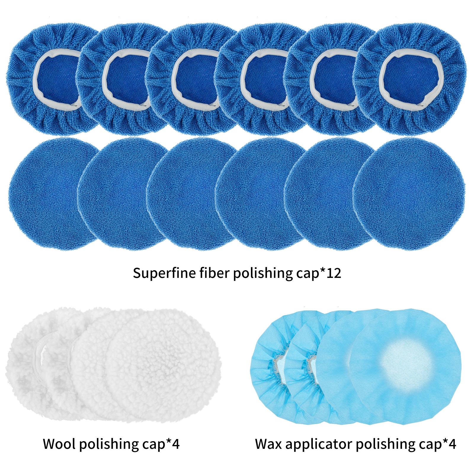 

20 шт. полировальных кругов для автомобиля, мягкие полировальные накладки из микрофибры, 5-6-дюймовые чехлы для полировки автомобиля, прочные аксессуары для полировки воском