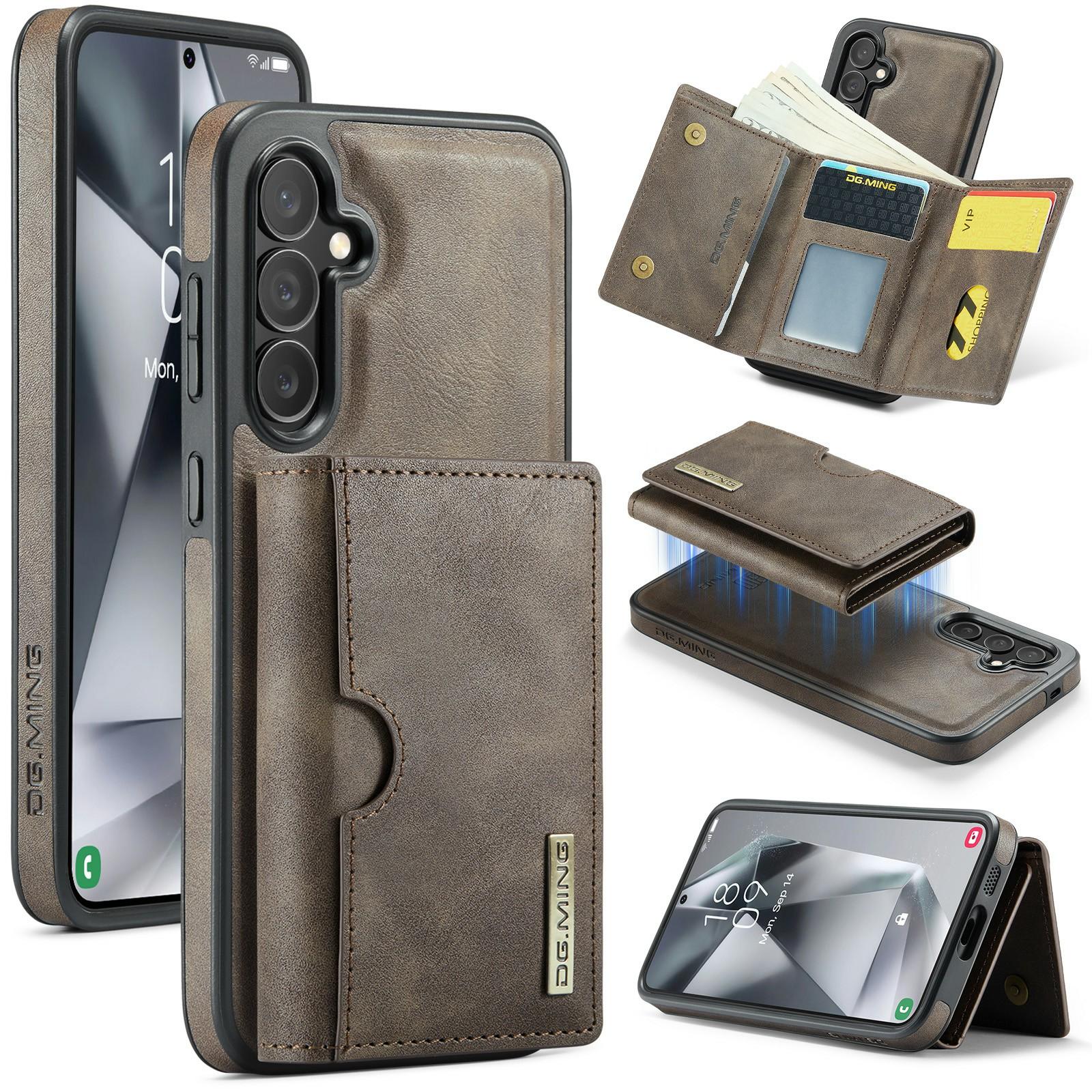 

DG.MING M6 Series for Samsung Galaxy S26 Case RFID Blocking Wallet Multi-Layer Card Holder Coin Purse Bag