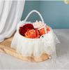 European Lace Bow Wedding Flower Girl Basket & Decorative Storage Basket