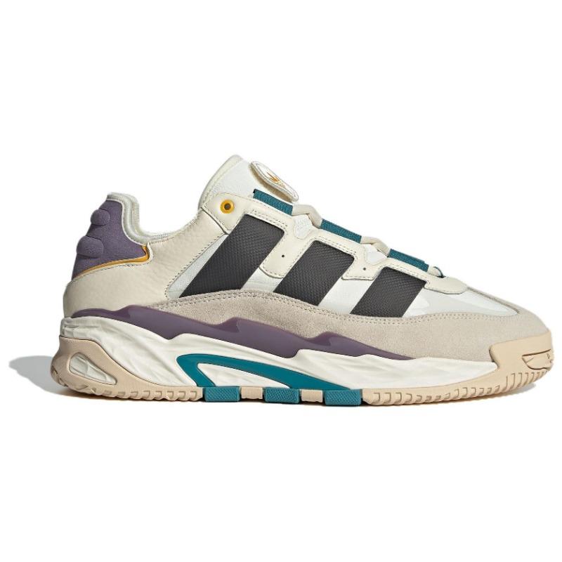 adidas Originals Niteball 1.0 Stoff Runde Spitze Schnürung Niedrig geschnitten Lifestyle Sneaker Unisex Sneaker Hellgrau ID1120