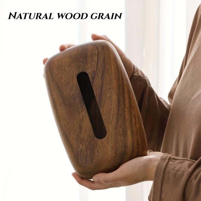 1 ks Krabička na kapesníky z ořechového dřeva - Jednoduchý obdélníkový design, ideální pro koupelnové úložiště a dokončení