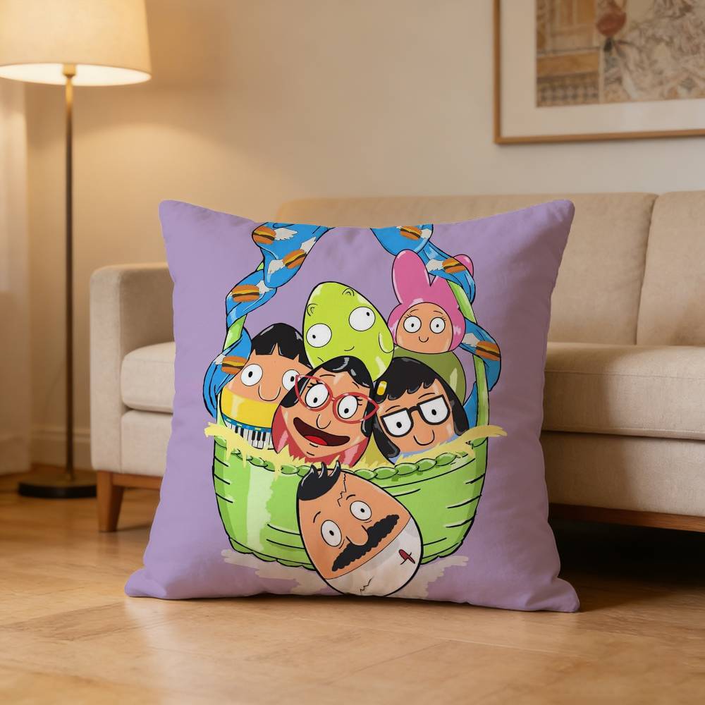 Cartoon B-Bobs Burgers Pillow Case Pattern Printed Pillowcase For Living Room Sofa Cushion Cover