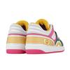 Gucci Basket Leather Low-top Sneakers For Women Pink Green 725905 AABB6 3152