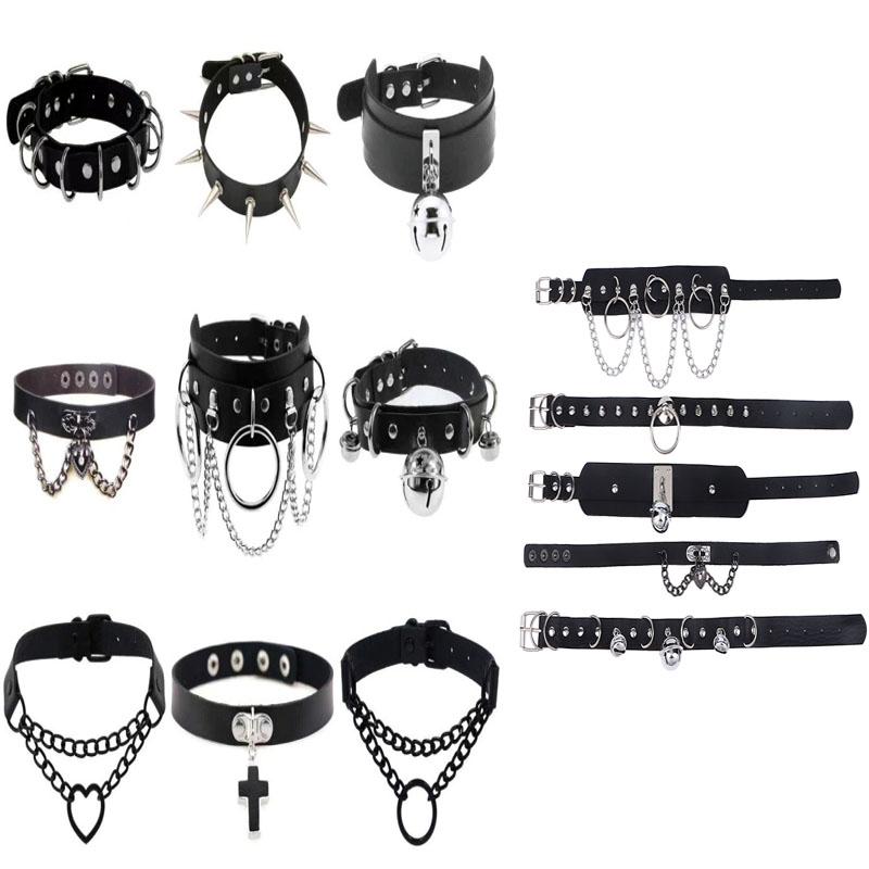 1 x Choker Fashion Sweet Cool Cosplay Rivet Star Punk Rock Gothic Women Collar PU Leather Spike Hip Hop Bondage Choker Jewelry
