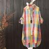 2025 Women's Mid-Length Plus Size Plaid Sunscreen Shirt - Loose, Slimming Casual Jacket