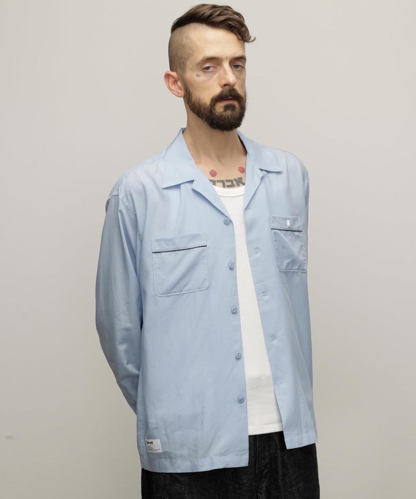 Schott NYC LS Bowling Shirt "Finest Quality Built Tough" / 782-4120004 Men's Small 391 Sax