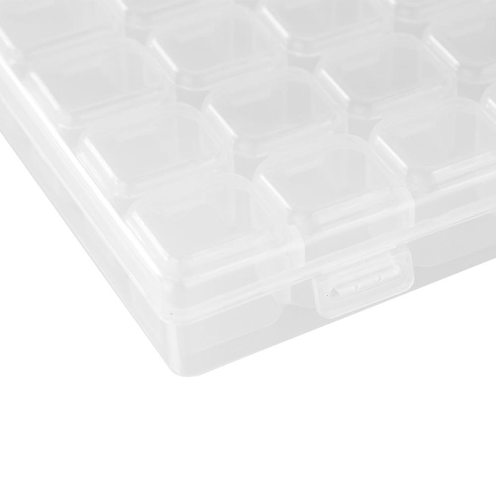56 Slots Transparent Appearance Nail Art Organizer Plastic Jewelry Container Jewelry Daily Storage
