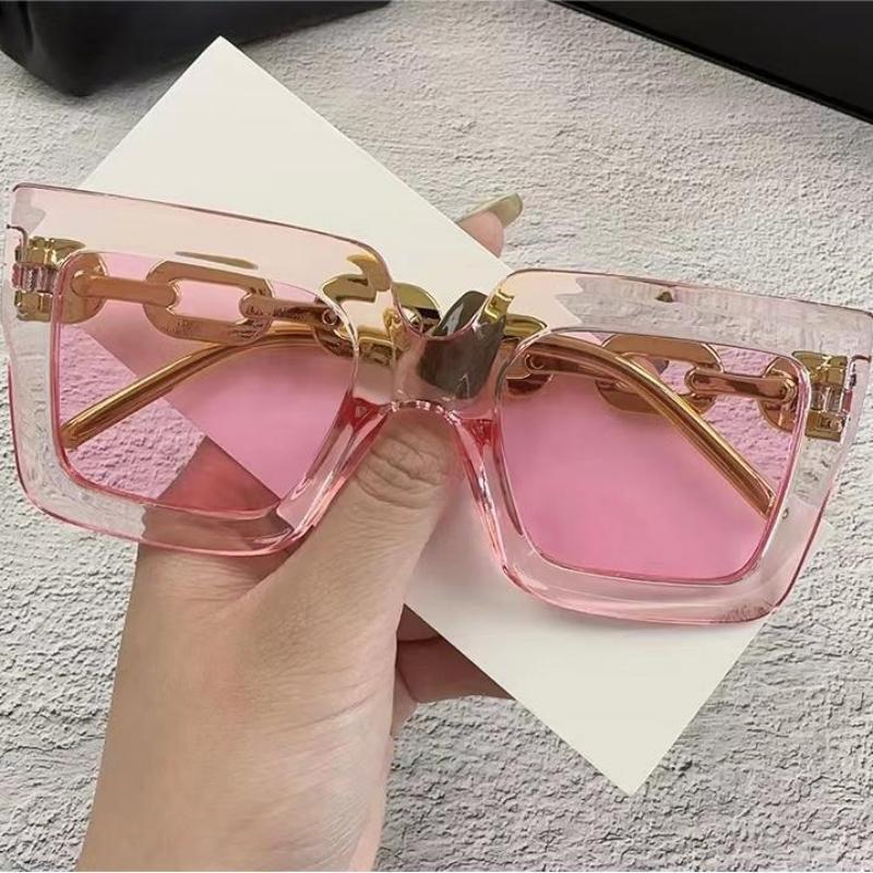 New Chain UV Resistant Sunglasses European and American Fashion Box Women's High-end Sunglasses