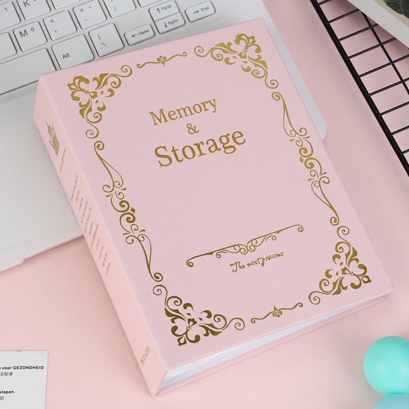 1Pc Solid Letter Embossed Po Album Vintage Large Capacity Po Card Case For Po Card Storage Premium Durable Quality
