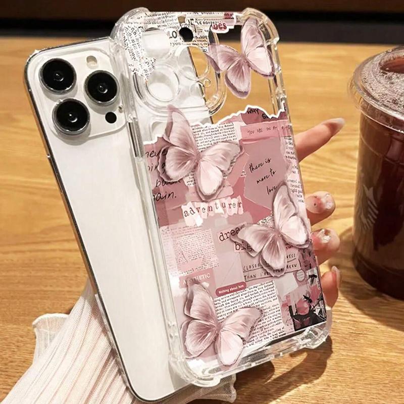 Flower Silicone Phone Case For iPhone 16 15 14 13 12 11 Pro Max XS X XR 7 8 16 Plus SE Transparent Soft Shockproof Bumper Cover